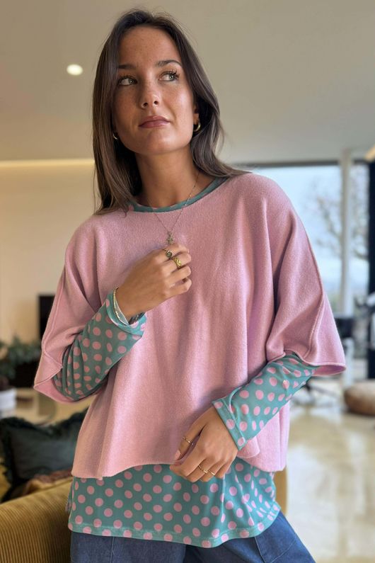 Bobby Mesh Layering Top Dopamine Dot Seafoam Foxglove /7